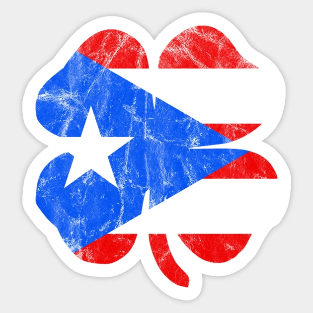 Irish Puerto Rican Pride Shamrock Puerto Rico Flag Boricua St Patricks Day Sticker by PuertoRicoShirts